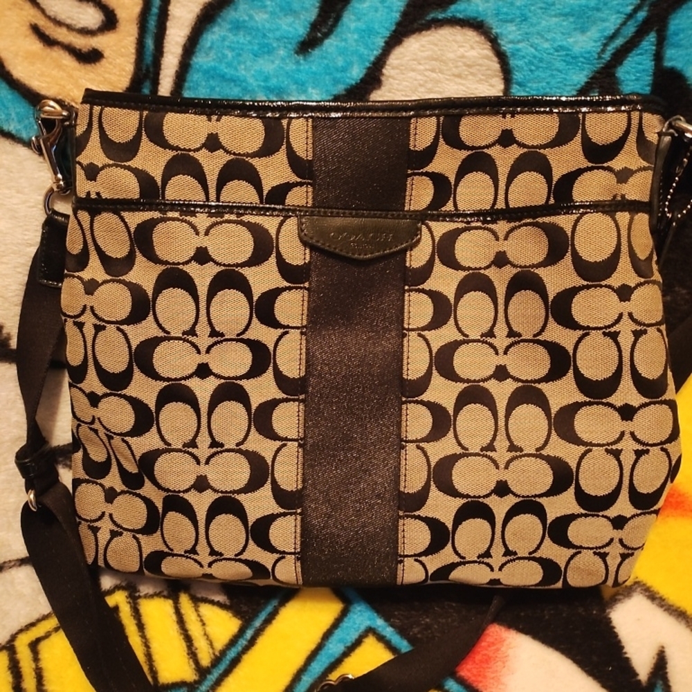 Coach Black and Tan Crossbody Bag